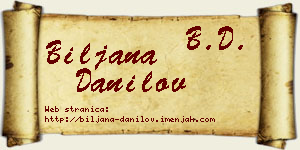 Biljana Danilov vizit kartica